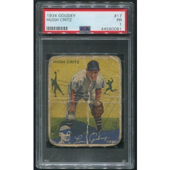 1934 Goudey Baseball #17 Hugh Critz PSA 1 (PR)