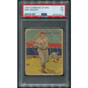 1934-36 Diamond Stars Baseball #6 Max Bishop PSA 1 (PR)