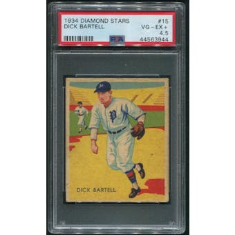 1934-36 Diamond Stars Baseball #15 Dick Bartell PSA 4.5 (VG-EX+)
