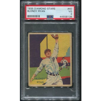 1934-36 Diamond Stars Baseball #40 Blondy Ryan PSA 3 (VG)