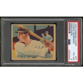 1934-36 Diamond Stars Baseball #77 Charlie Gehringer PSA 4 (VG-EX)