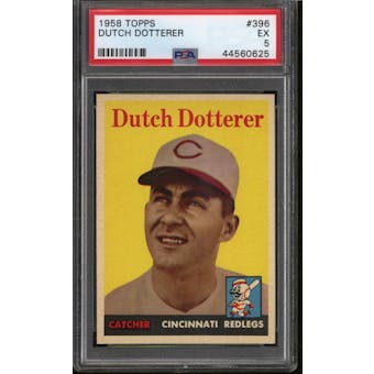 1958 Topps Baseball #396 Dutch Dotterer Rookie PSA 5 (EX)