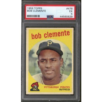 1959 Topps Baseball #478 Roberto Clemente PSA 5 (EX)