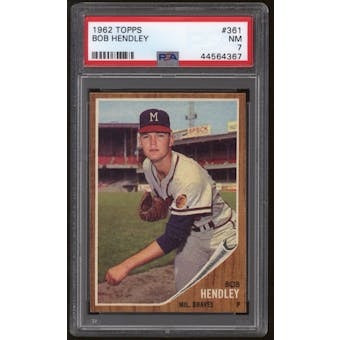 1962 Topps Baseball #361 Bob Hendley PSA 7 (NM)