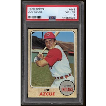1968 Topps Baseball #443 Joe Azcue PSA 4 (VG-EX)