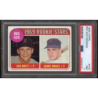1969 Topps Baseball #476 Ken Brett Rookie PSA 7 (NM)
