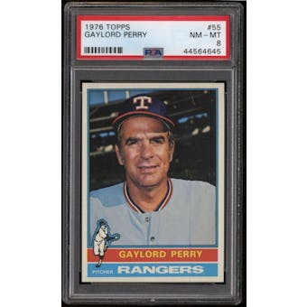 1976 Topps Baseball #55 Gaylord Perry PSA 8 (NM-MT)