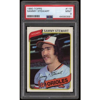 1980 Topps Baseball #119 Sammy Stewart PSA 9 (MINT)
