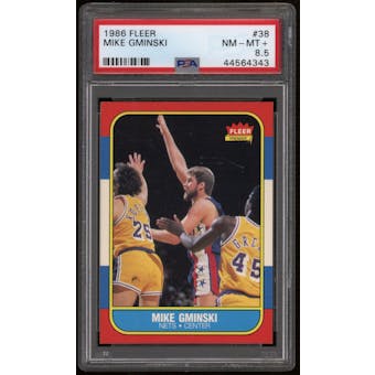 1986/87 Fleer Basketball #38 Mike Gminski PSA 8.5 (NM-MT+)