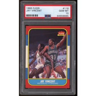 1986/87 Fleer Basketball #118 Jay Vincent PSA 10 (GEM MT)