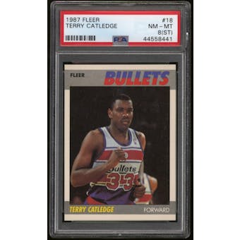 1987/88 Fleer Basketball #18 Terry Catledge Rookie PSA 8 (NM-MT) (ST)