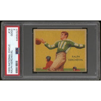 1935 National Chicle Football #19 Ralph Kercheval Rookie PSA 2 (GOOD)