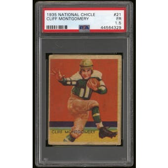 1935 National Chicle Football #21 Cliff Montgomery Rookie PSA 1.5 (FR)