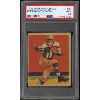 1935 National Chicle Football #21 Cliff Montgomery Rookie PSA 3.5 (VG+)