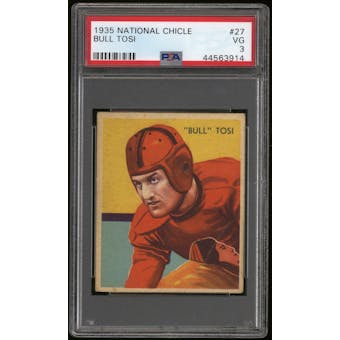 1935 National Chicle Football #27 Bull Tosi Rookie PSA 3 (VG)