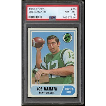 1968 Topps Football #65 Joe Namath PSA 8 (NM-MT)