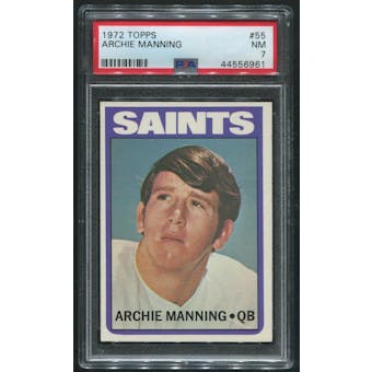 1972 Topps Football #55 Archie Manning Rookie PSA 7 (NM)
