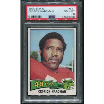 1975 Topps Football #511 Cedrick Hardman PSA 8 (NM-MT)