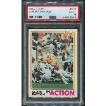 1982 Topps Football #303 Walter Payton In Action PSA 9 (MINT)