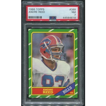 1986 Topps Football #388 Andre Reed Rookie PSA 7 (NM)