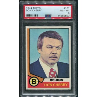 1974/75 Topps Hockey #161 Don Cherry Rookie PSA 8 (NM-MT)