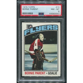 1976/77 Topps Hockey #10 Bernie Parent PSA 8 (NM-MT)