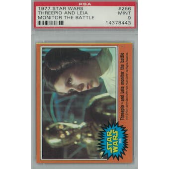 1977 Topps Star Wars #266 Threepio and Leia Monitor the battle PSA 9 (Mint) *8443 (Reed Buy)