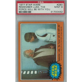 1977 Topps Star Wars #280 Luke, the Force will be with you PSA 9 (Mint) *0442 (Reed Buy)