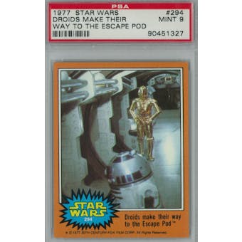 1977 Topps Star Wars #294 Droids make their way to the escape pod PSA 9 (Mint) *1327 (Reed Buy)