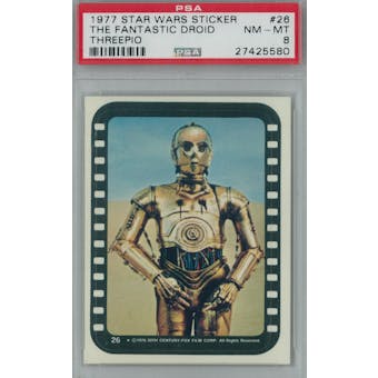1977 Topps Star Wars Sticker #26 Fantastic Droid Threepio PSA 8 (NM-MT) *5580 (Reed Buy)