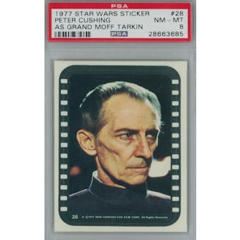 1977 Topps Star Wars Sticker #28 Cushing as Grand Moff Tarkin PSA 8 (NM-MT) *3685 (Reed Buy)