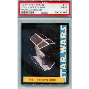 1977 Star Wars Wonder Bread #16 Tie - Vader's Ship PSA 9 (Mint) *3168 (Reed Buy)