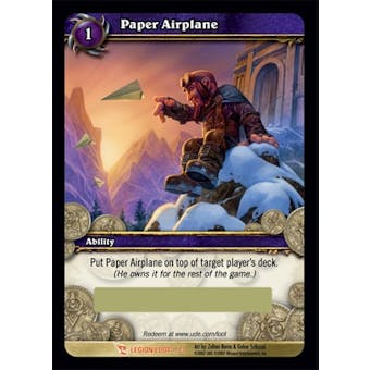 World of Warcraft March of the Legion Single Paper Airplane (MoL-LOOT1) Unscratched Loot Card