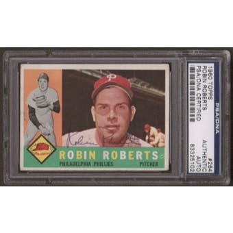 1960 Topps Robin Roberts #264 Autographed Card PSA Slabbed (5102)