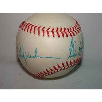 Nolan Ryan/Rickey Henderson Autographed AL Brown Baseball PSA/DNA D96193 (Reed Buy)