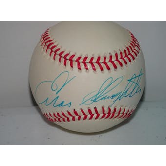 Enos Slaughter Autographed AL Brown Baseball PSA/DNA D96121 (Reed Buy)