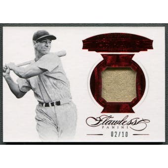 2017 Panini Flawless #2 Lou Gehrig Material Greats Ruby Jersey #02/10