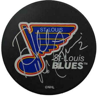 Al MacInnis Autographed St. Louis Blues Puck JSA FF49079 (Reed Buy)