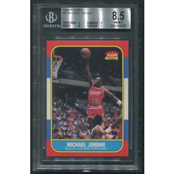 1986/87 Fleer Basketball #57 Michael Jordan Rookie BGS 8.5 (NM-MT+) (9,9,8,9)