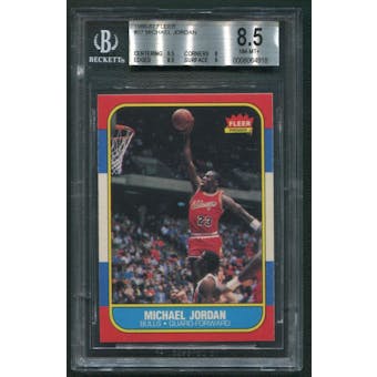 1986/87 Fleer Basketball #57 Michael Jordan Rookie BGS 8.5 (NM-MT+) (9.5,8,8.5,9)