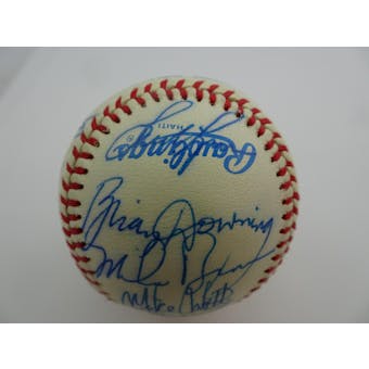 1984 California Angels Team Signed AL Brown Baseball (18 sigs) PSA/DNA D57480 (Reed Buy)