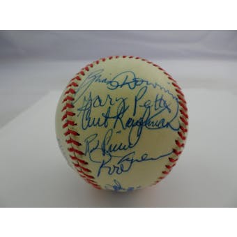 1984 California Angels Team Signed AL Brown Baseball (18 sigs) PSA/DNA D57482 (Reed Buy)