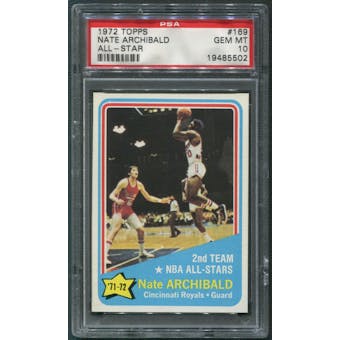 1972/73 Topps Basketball #169 Nate Archibald All Star PSA 10 (GEM MT)