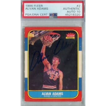1986/87 Fleer Basketball #2 Alvan Adams PSA/DNA Auto 10 *8320 (Reed Buy)