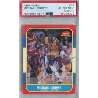 1986/87 Fleer Basketball #17 Michael Cooper PSA/DNA Auto 9 *8325 (Reed Buy)