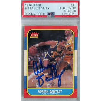 1986/87 Fleer Basketball #21 Adrian Dantley PSA/DNA Auto 10 *8327 (Reed Buy)