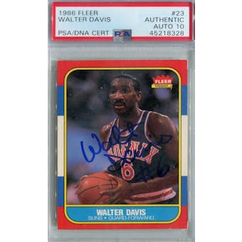 1986/87 Fleer Basketball #23 Walter Davis PSA/DNA Auto 10 *8328 (Reed Buy)