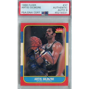 1986/87 Fleer Basketball #37 Artis Gilmore PSA/DNA Auto 9 *8331 (Reed Buy)
