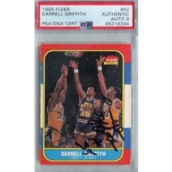 1986/87 Fleer Basketball #42 Darrell Griffith PSA/DNA Auto 9 *8334 (Reed Buy)