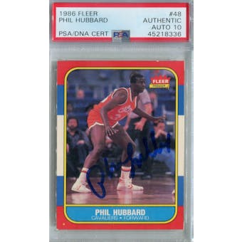 1986/87 Fleer Basketball #48 Phil Hubbard PSA/DNA Auto 10 *8336 (Reed Buy)